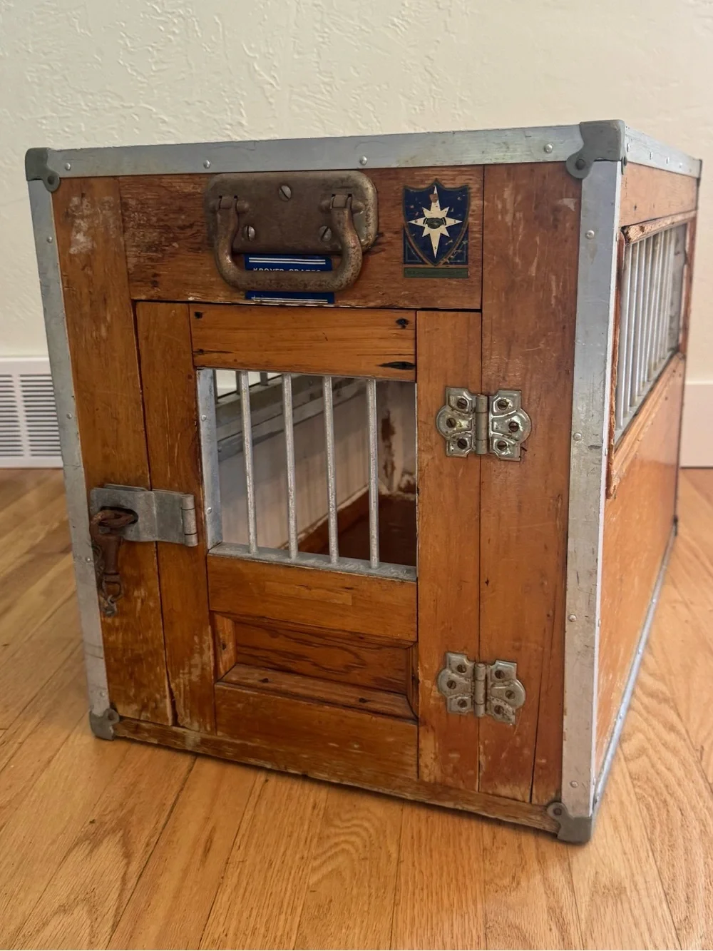 Rare 1960s Kroyer Crates Dog Handlers’ Guild Wooden Travel Kennel